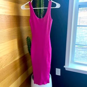 Hot Pink Midi Dress